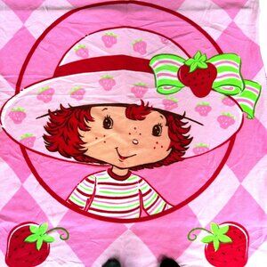 Vintage 2003 Strawberry Shortcake Blanket Throw 62 in x 44 Y2K Christmas Gift